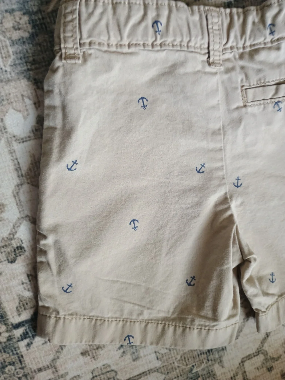 4/$15 Carter's Anchor Print Khaki Shorts, 2T